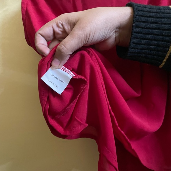 AND Solid polyester Square neck button down A line Top - Picture 3 of 3